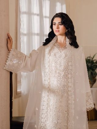 3 Piece Unstitched Embroidered Lawn Suit