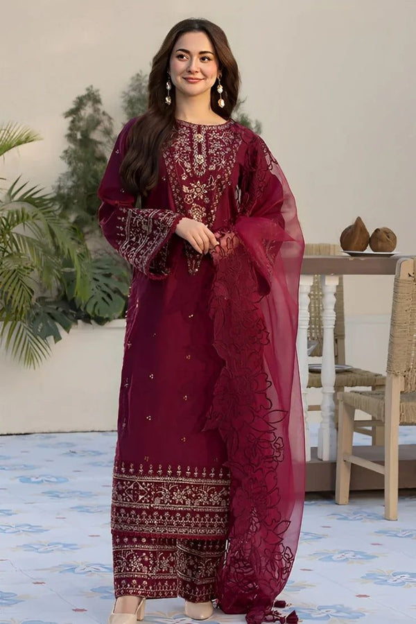 3 Piece Unstitched Embroidered Lawn Suit