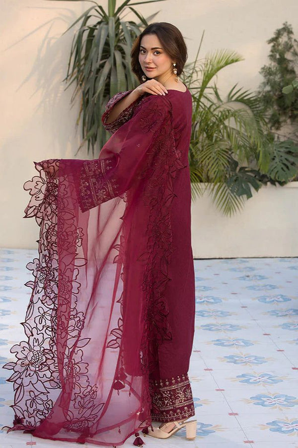 3 Piece Unstitched Embroidered Lawn Suit