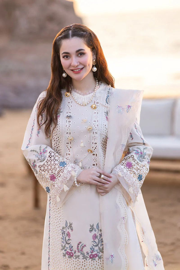 3 Piece Unstitched Embroidered Lawn Suit
