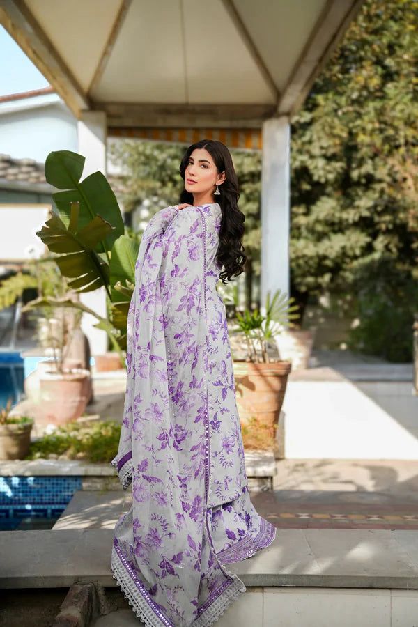 3 Piece Unstitched Embroidered Lawn Suit