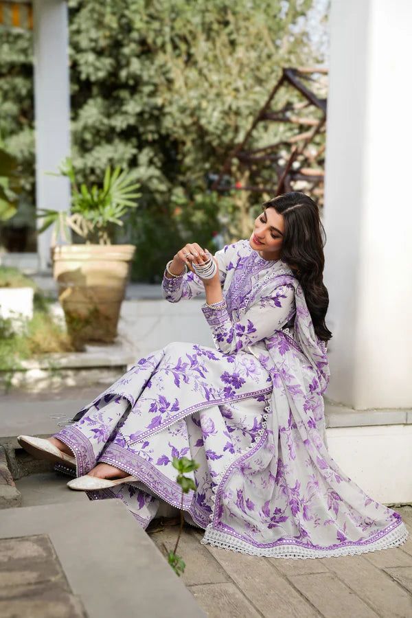 3 Piece Unstitched Embroidered Lawn Suit