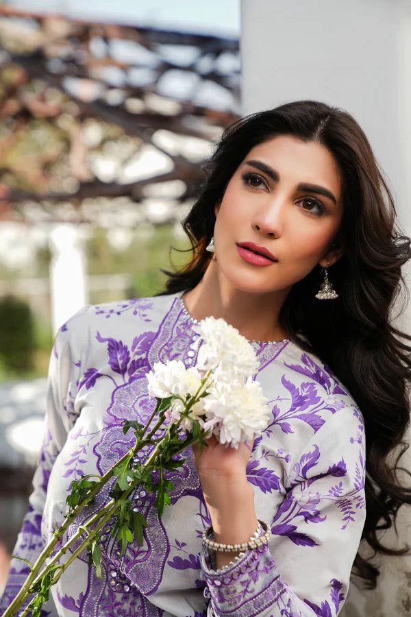 3 Piece Unstitched Embroidered Lawn Suit